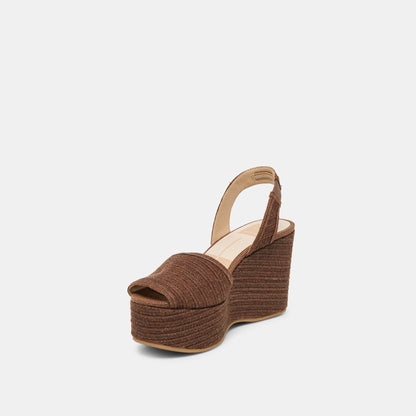 Akera Cocoa Raffia Wedges | Dolce Vita