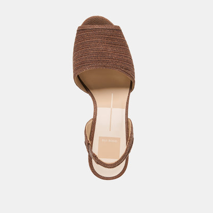 Akera Cocoa Raffia Wedges | Dolce Vita