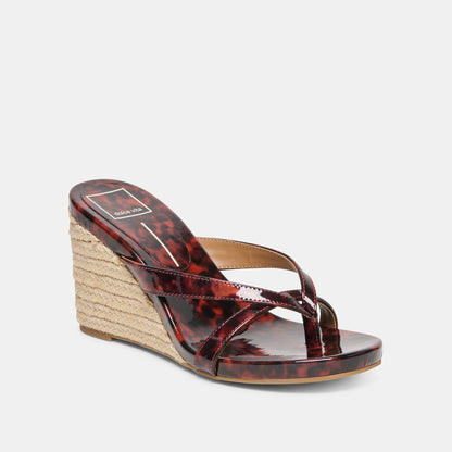 Helan Espadrille Tortoise Patent Leather Wedges | Dolce Vita