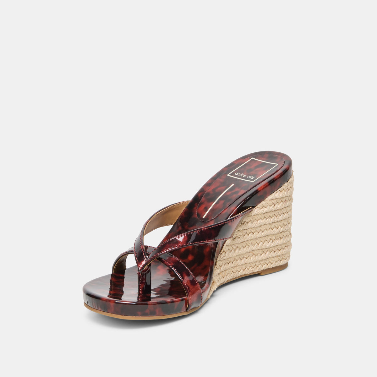 Helan Espadrille Tortoise Patent Leather Wedges | Dolce Vita