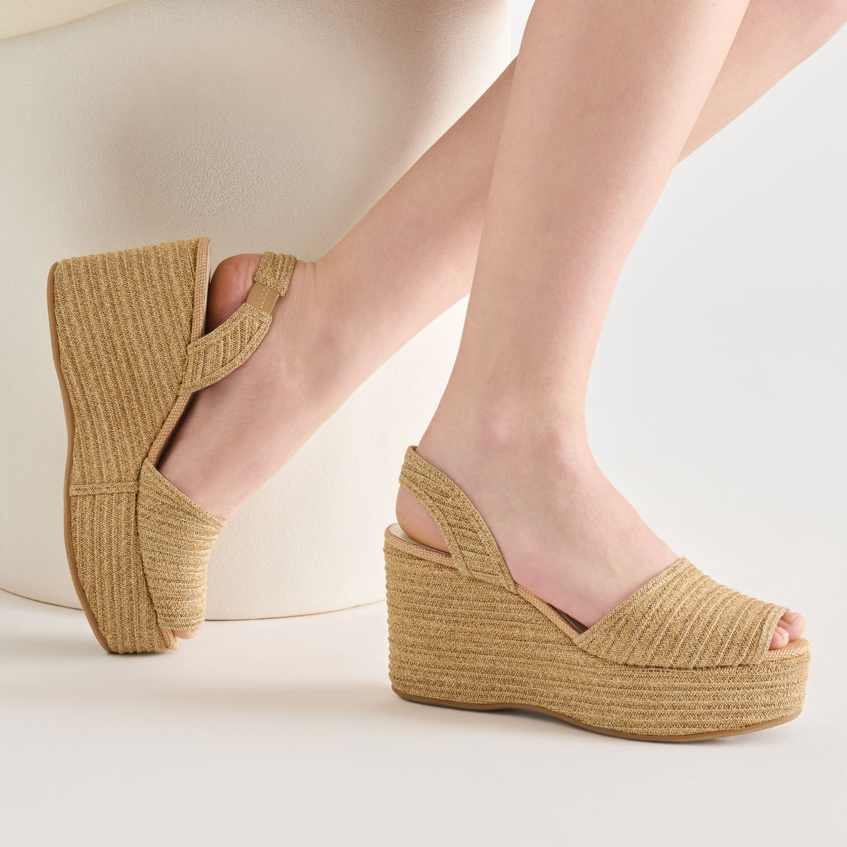 Akera Natural Raffia Wedges | Dolce Vita