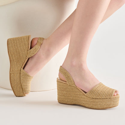 Akera Natural Raffia Wedges | Dolce Vita