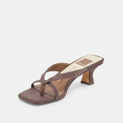 Brevel Chocolate Raffia Heels | Dolce Vita