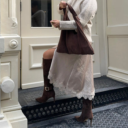 KINZY BOOTS DK BROWN SUEDE
 – Dolce Vita | Dolce Vita
