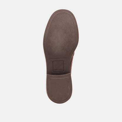 Tiggy Mahogany Suede Loafers | Dolce Vita