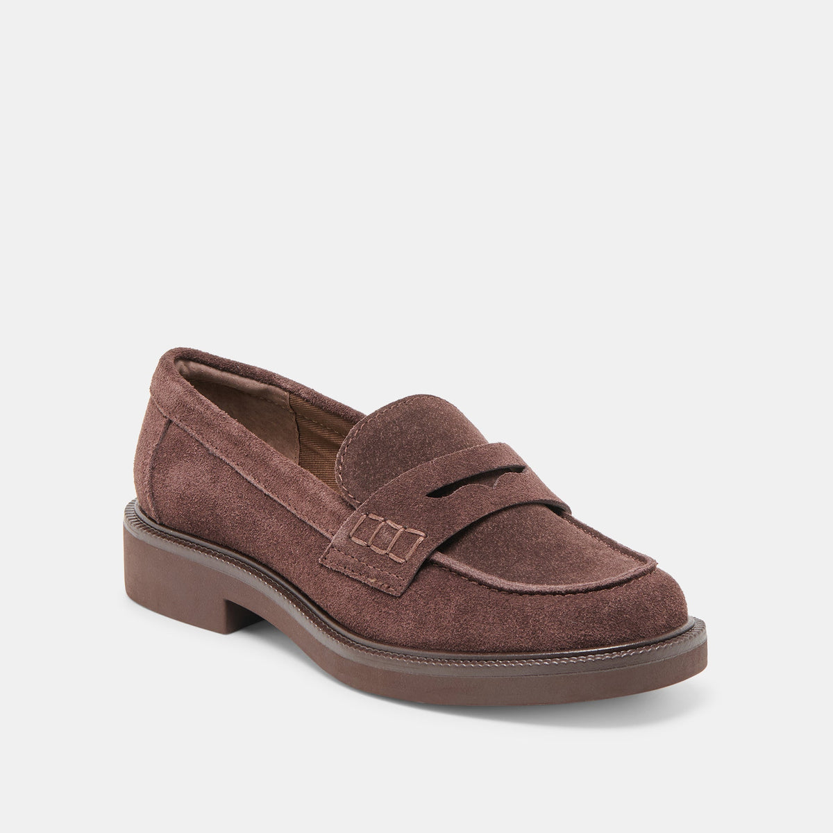 Tiggy Mahogany Suede Loafers | Dolce Vita