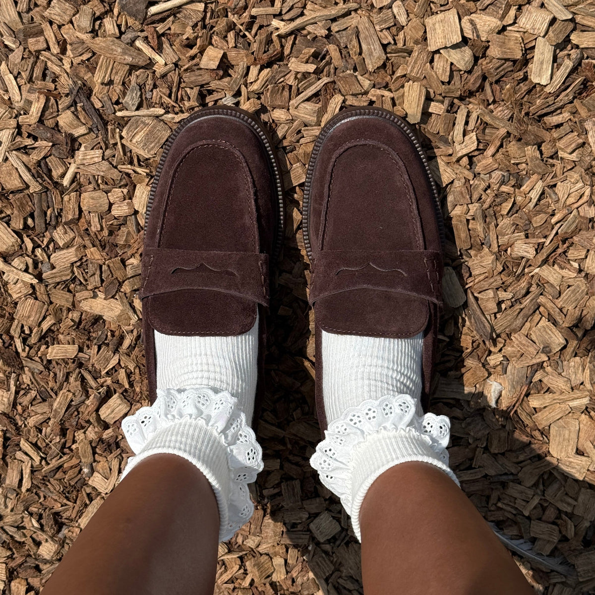 Tiggy Mahogany Suede Loafers | Dolce Vita