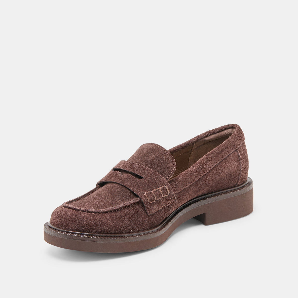 Tiggy Mahogany Suede Loafers | Dolce Vita