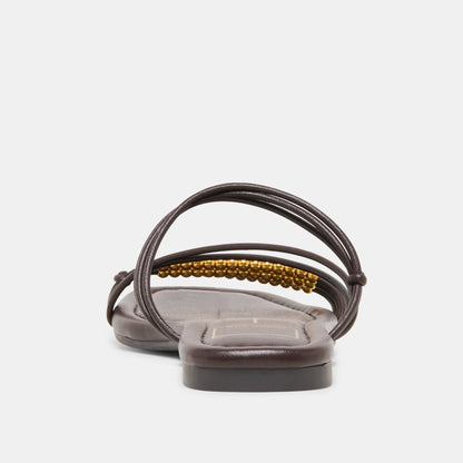 LYNDEE BEAD Espresso Stella Strappy Open-Toe Sandals | Dolce Vita