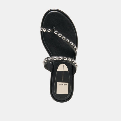 Amary Stud Black Leather Sandals | Dolce Vita