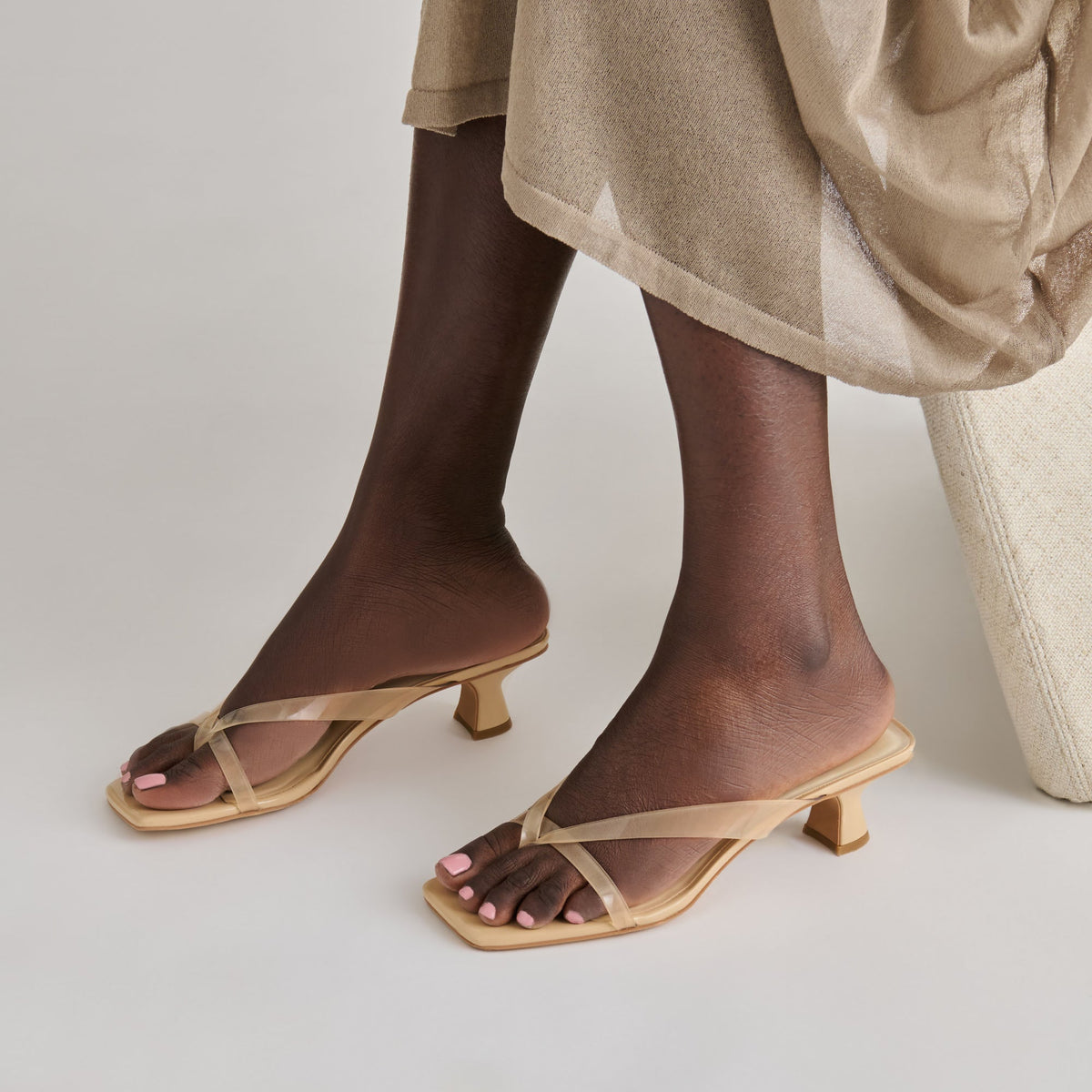 Brevel Vinyl Praline Jelly Heels | Dolce Vita
