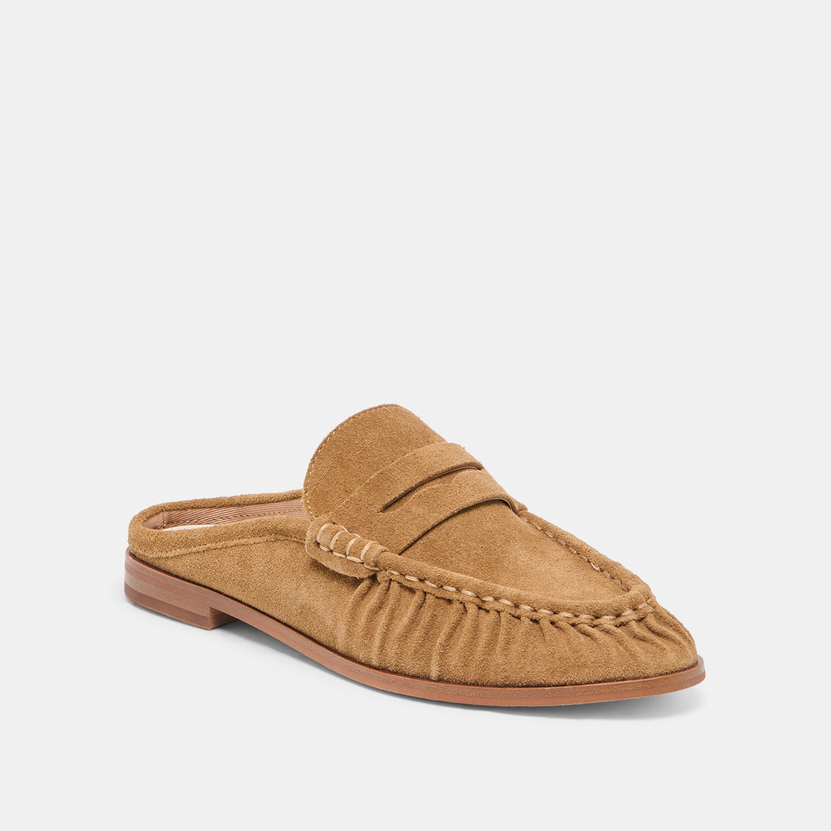 BETZY Lt Brown Suede Closed-Toe Slip-On Loafers | Dolce Vita