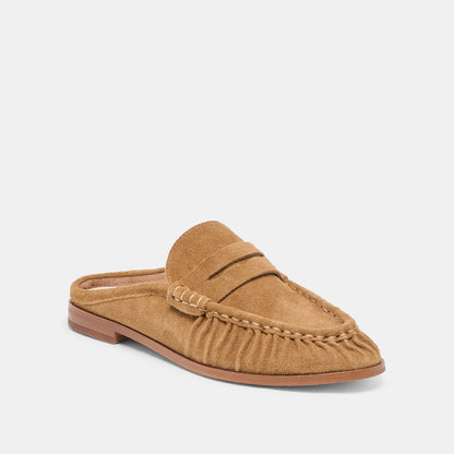 BETZY Lt Brown Suede Closed-Toe Slip-On Loafers | Dolce Vita