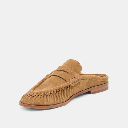 BETZY Lt Brown Suede Closed-Toe Slip-On Loafers | Dolce Vita