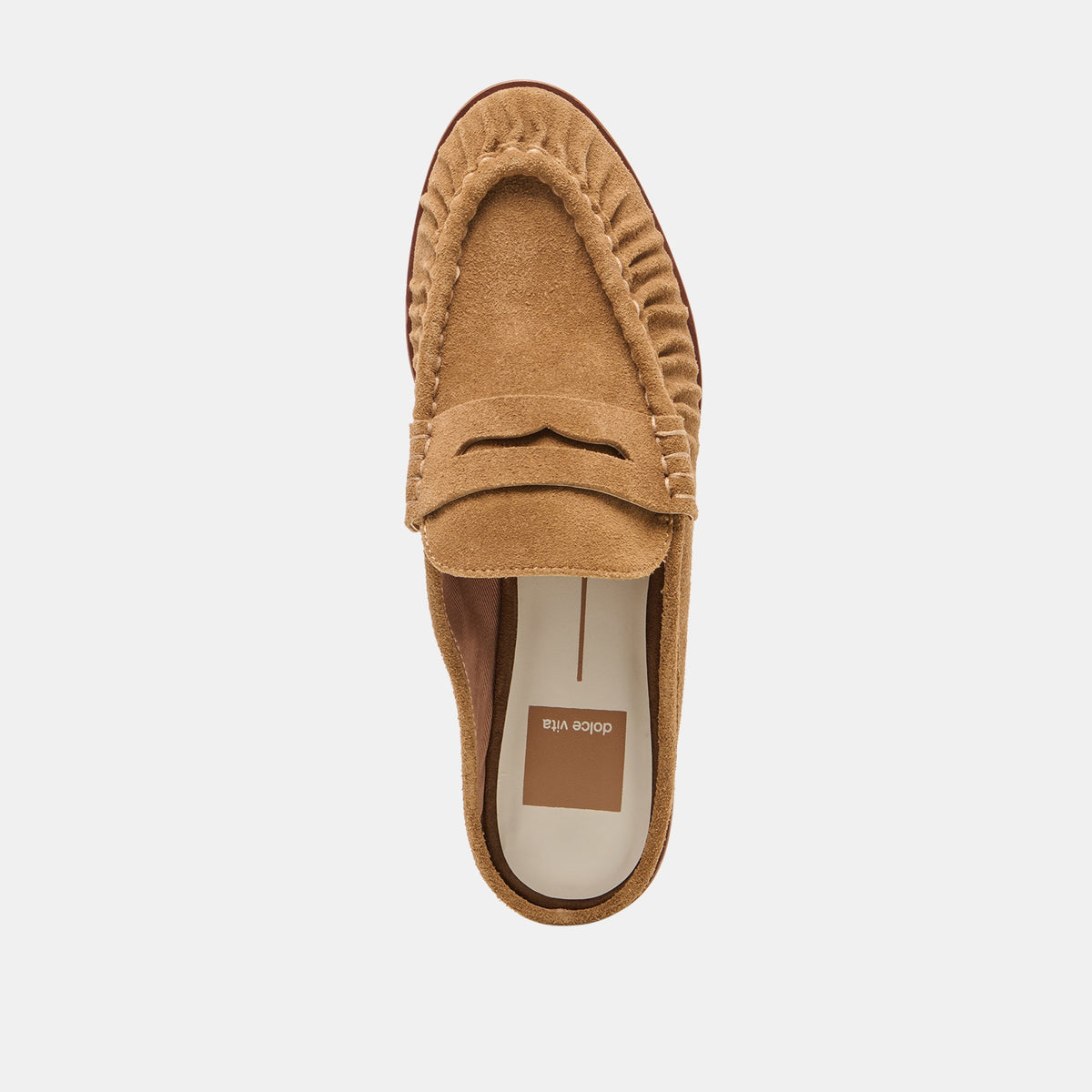 BETZY Lt Brown Suede Closed-Toe Slip-On Loafers | Dolce Vita