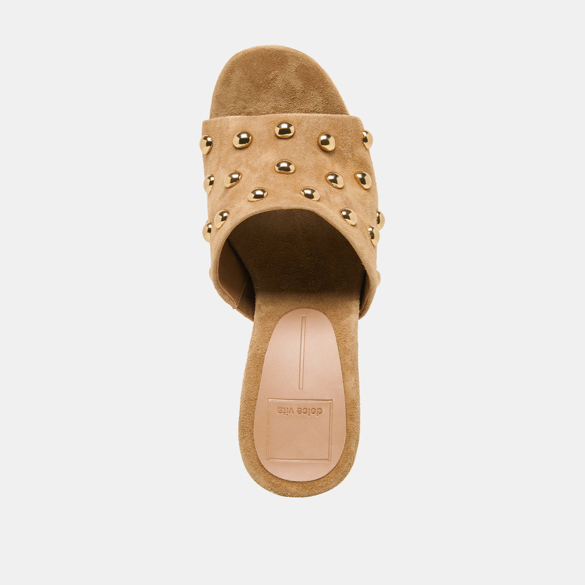 Holta Stud Lt Brown Suede Wedges | Dolce Vita