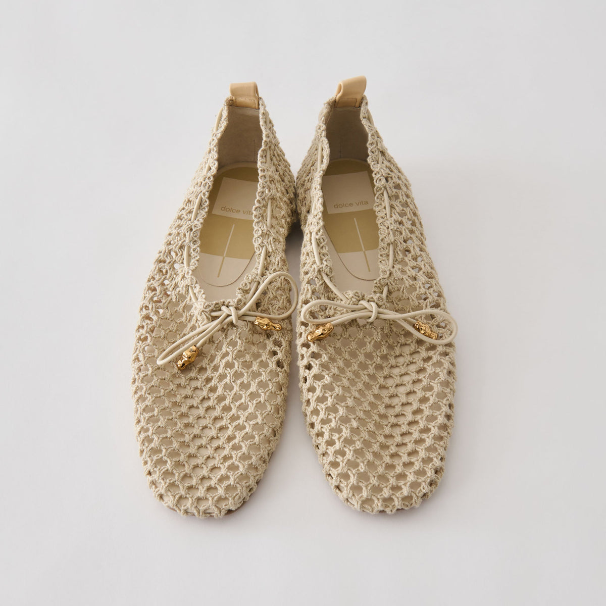Kaylyn Oatmeal Crochet Flats | Dolce Vita