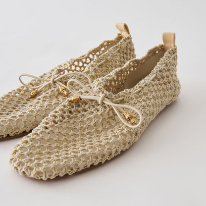 Kaylyn Oatmeal Crochet Flats | Dolce Vita