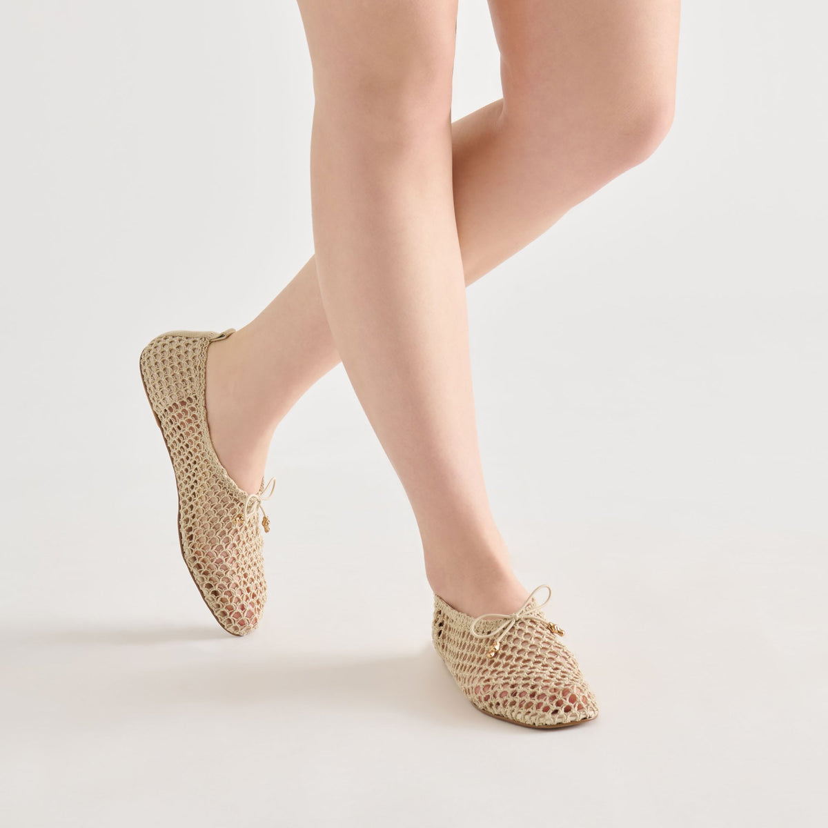 Kaylyn Oatmeal Crochet Flats | Dolce Vita