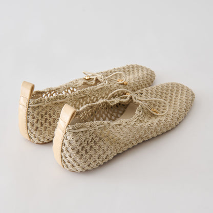 Kaylyn Oatmeal Crochet Flats | Dolce Vita