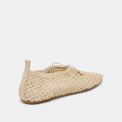 Kaylyn Oatmeal Crochet Flats | Dolce Vita