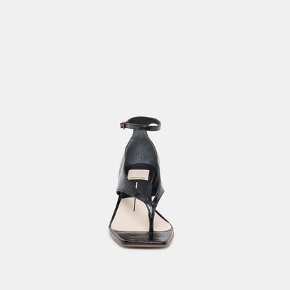 Quinny Black Leather Wedges | Dolce Vita