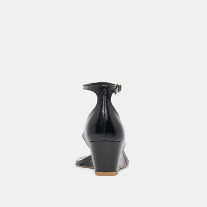 Quinny Black Leather Wedges | Dolce Vita