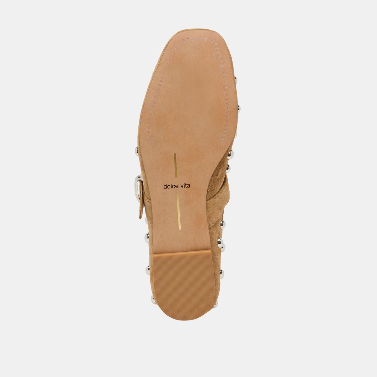 Mikel Stud Lt Brown Suede Ballet Flats | Dolce Vita