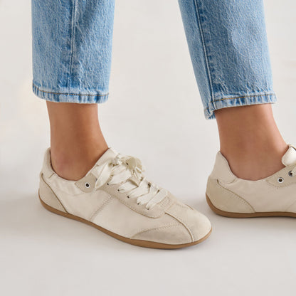 Dakoda Off White Satin Sneakers | Dolce Vita