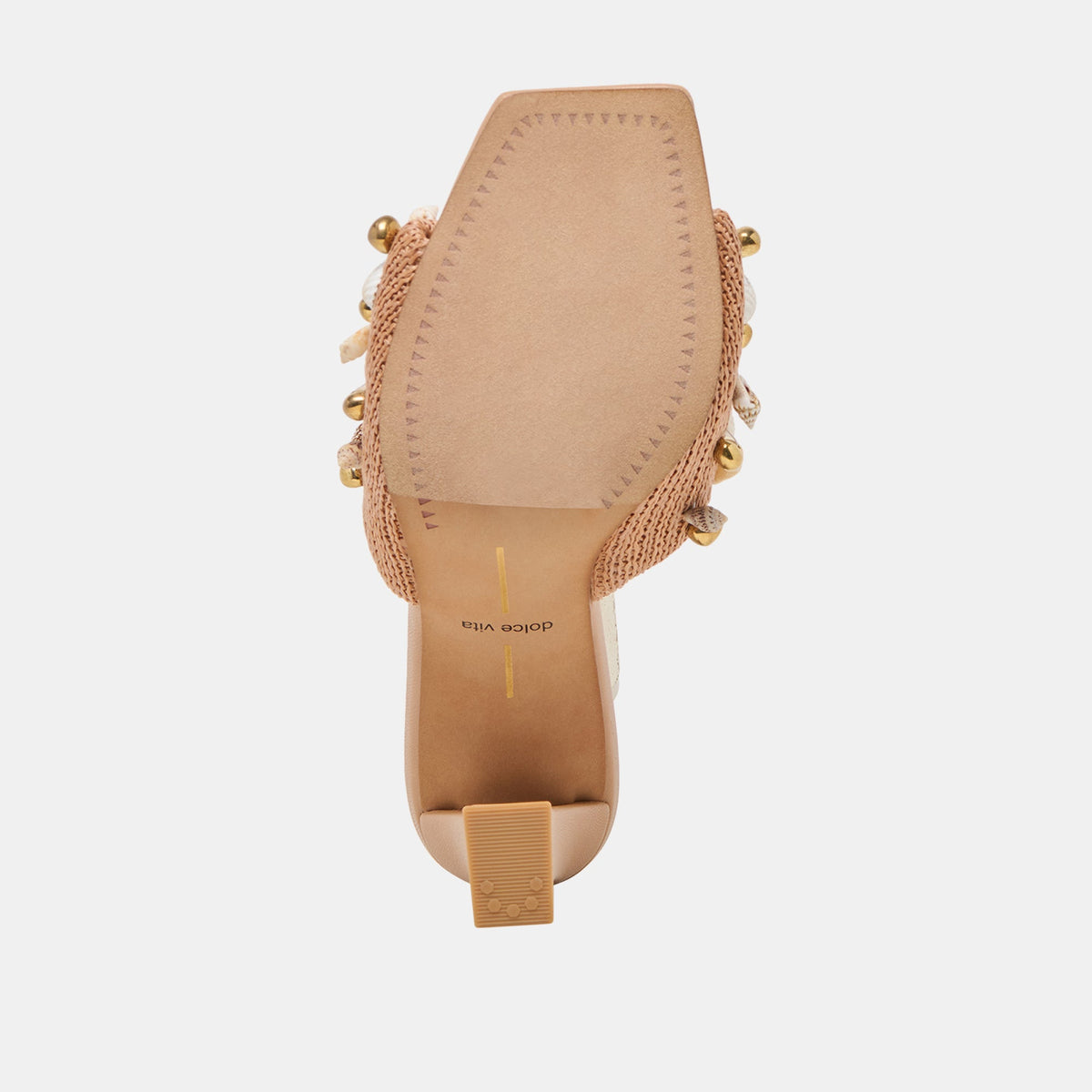Tylah Toffee Beaded Raffia Heels | Dolce Vita