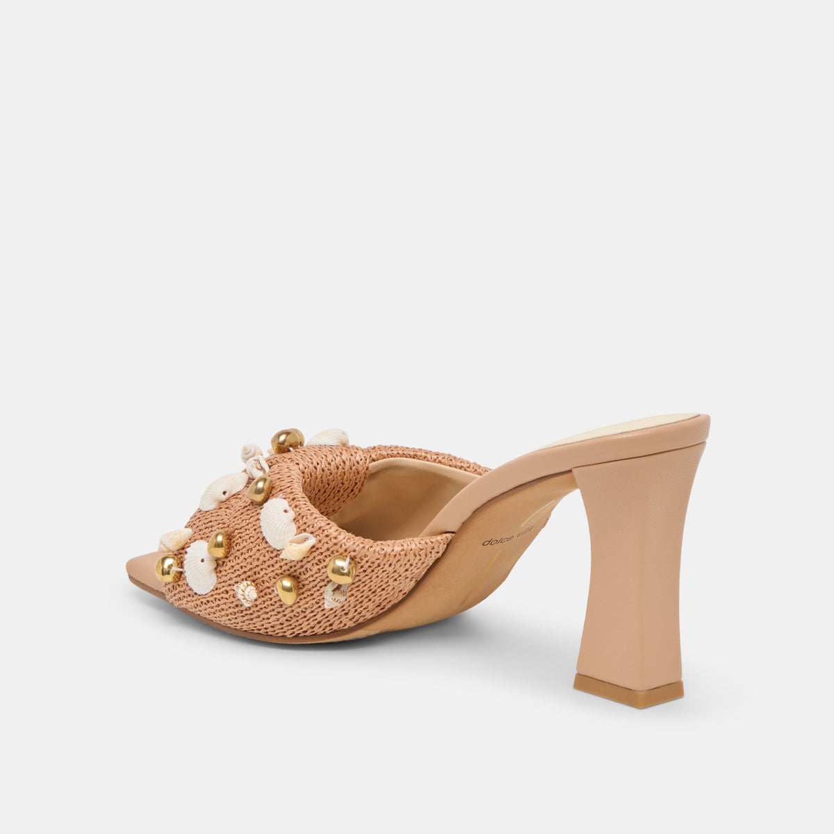 Tylah Toffee Beaded Raffia Heels | Dolce Vita