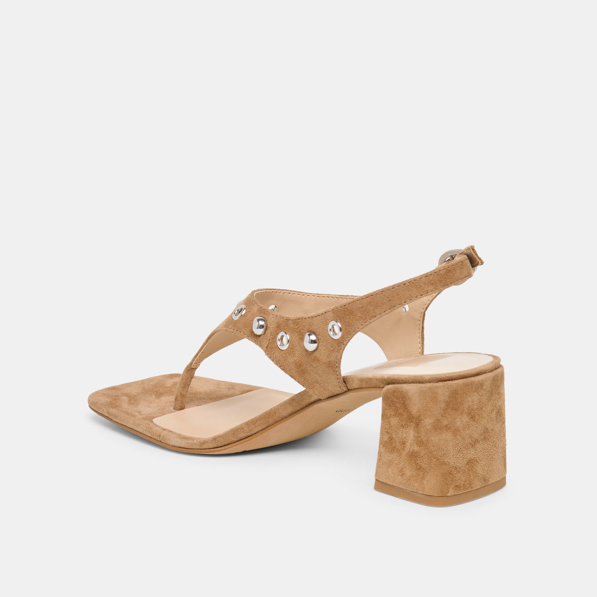 Yves Stud Lt Brown Suede Heels | Dolce Vita