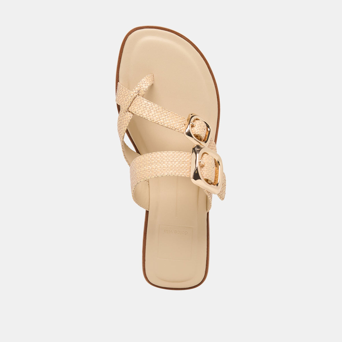 SHORE Sand Raffia Flip-Flop Buckled Sandals | Dolce Vita