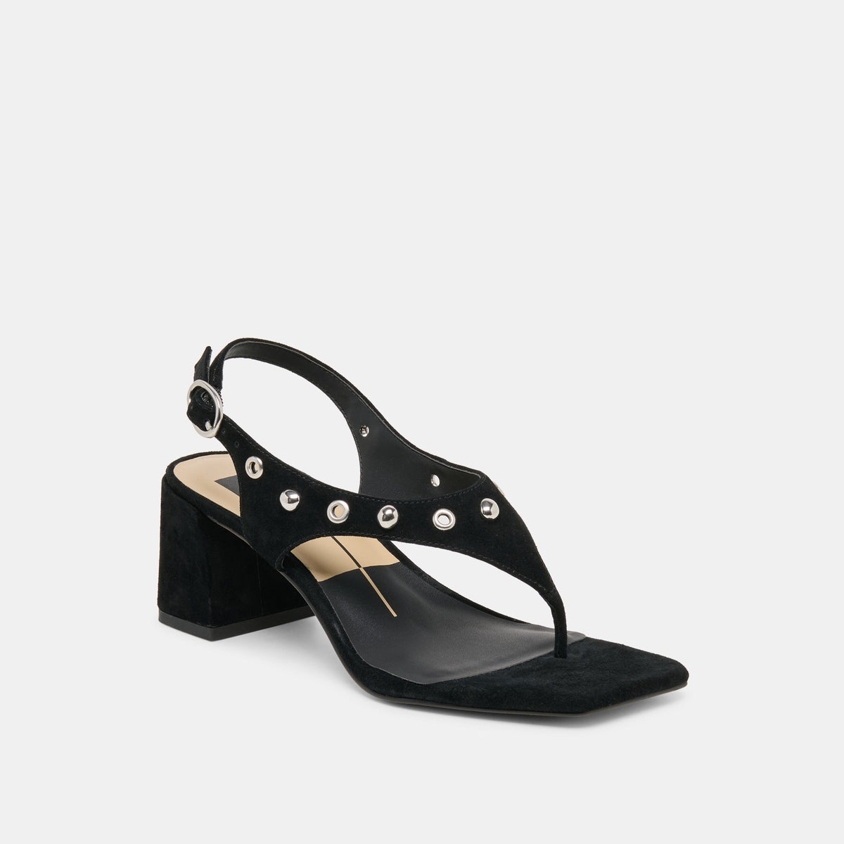 Yves Stud Onyx Suede Heels | Dolce Vita