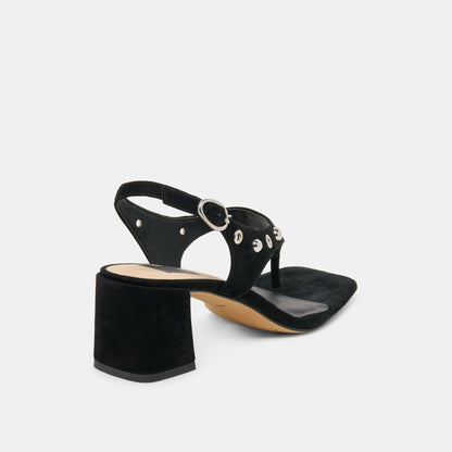 Yves Stud Onyx Suede Heels | Dolce Vita