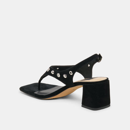 Yves Stud Onyx Suede Heels | Dolce Vita