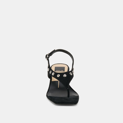 Yves Stud Onyx Suede Heels | Dolce Vita