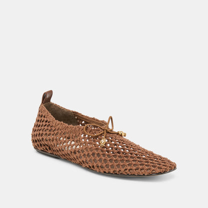 Kaylyn Dk Brown Crochet Flats | Dolce Vita
