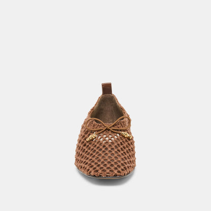 Kaylyn Dk Brown Crochet Flats | Dolce Vita