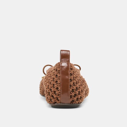 Kaylyn Dk Brown Crochet Flats | Dolce Vita