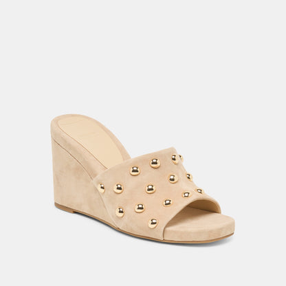 Holta Stud Camel Suede Wedges | Dolce Vita