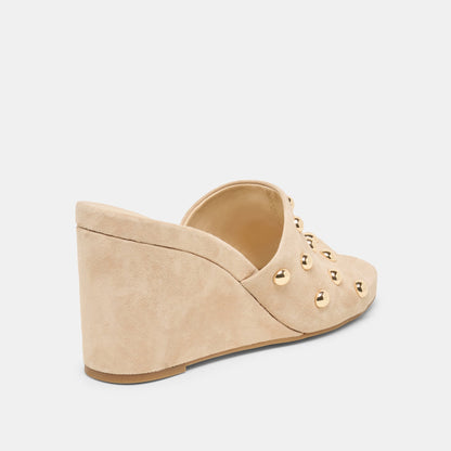 Holta Stud Camel Suede Wedges | Dolce Vita