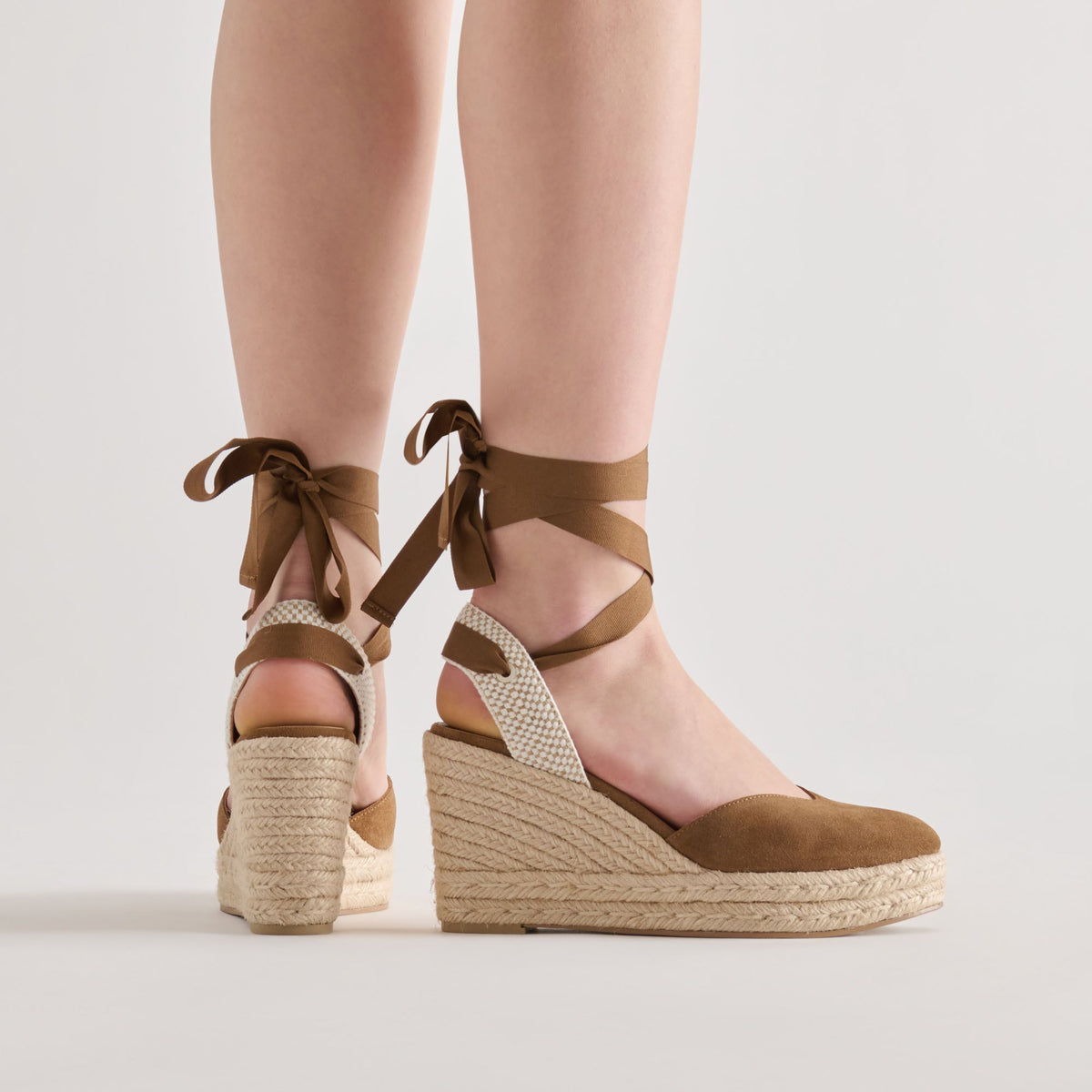 Noura Lt Brown Suede Wedges | Dolce Vita