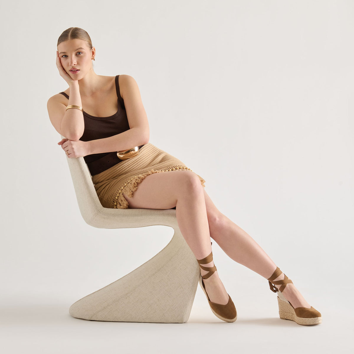 Noura Lt Brown Suede Wedges | Dolce Vita