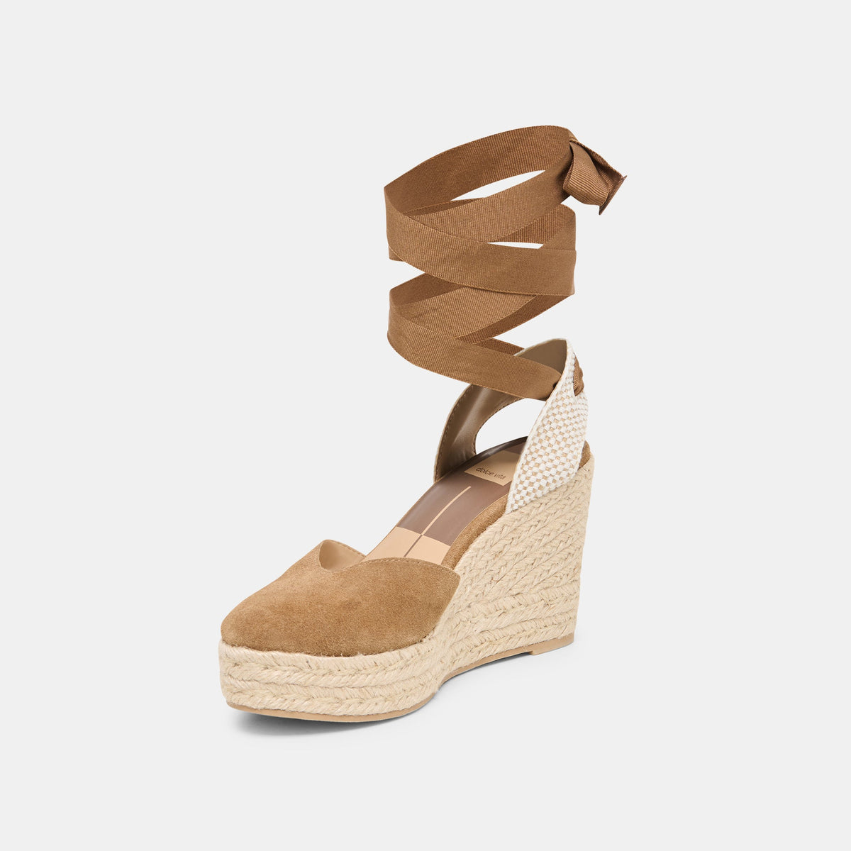 Noura Lt Brown Suede Wedges | Dolce Vita