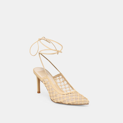 Yael Lt Natural Woven Raffia Heels | Dolce Vita