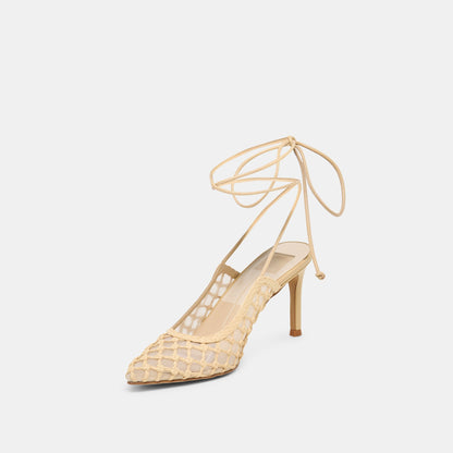 Yael Lt Natural Woven Raffia Heels | Dolce Vita