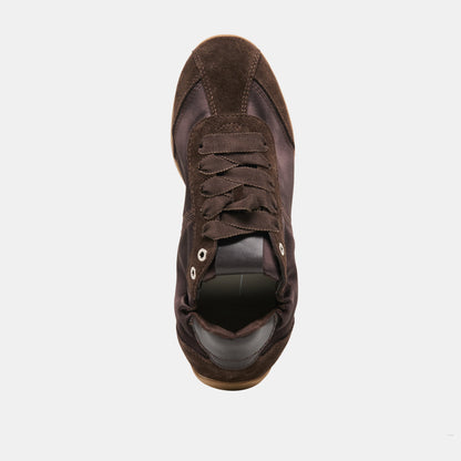 Dakoda Dk Brown Satin Sneakers | Dolce Vita