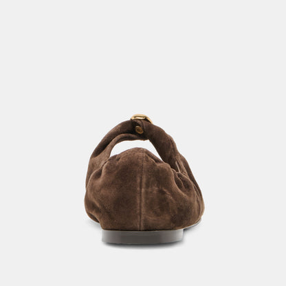 Cornel Dk Brown Suede Flats | Dolce Vita