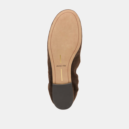 Cornel Dk Brown Suede Flats | Dolce Vita